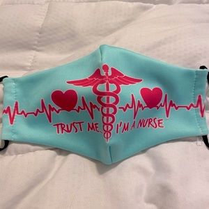 Nurse Themed Blue & Pink Adjustable Face Mask🩺♥️⚕️